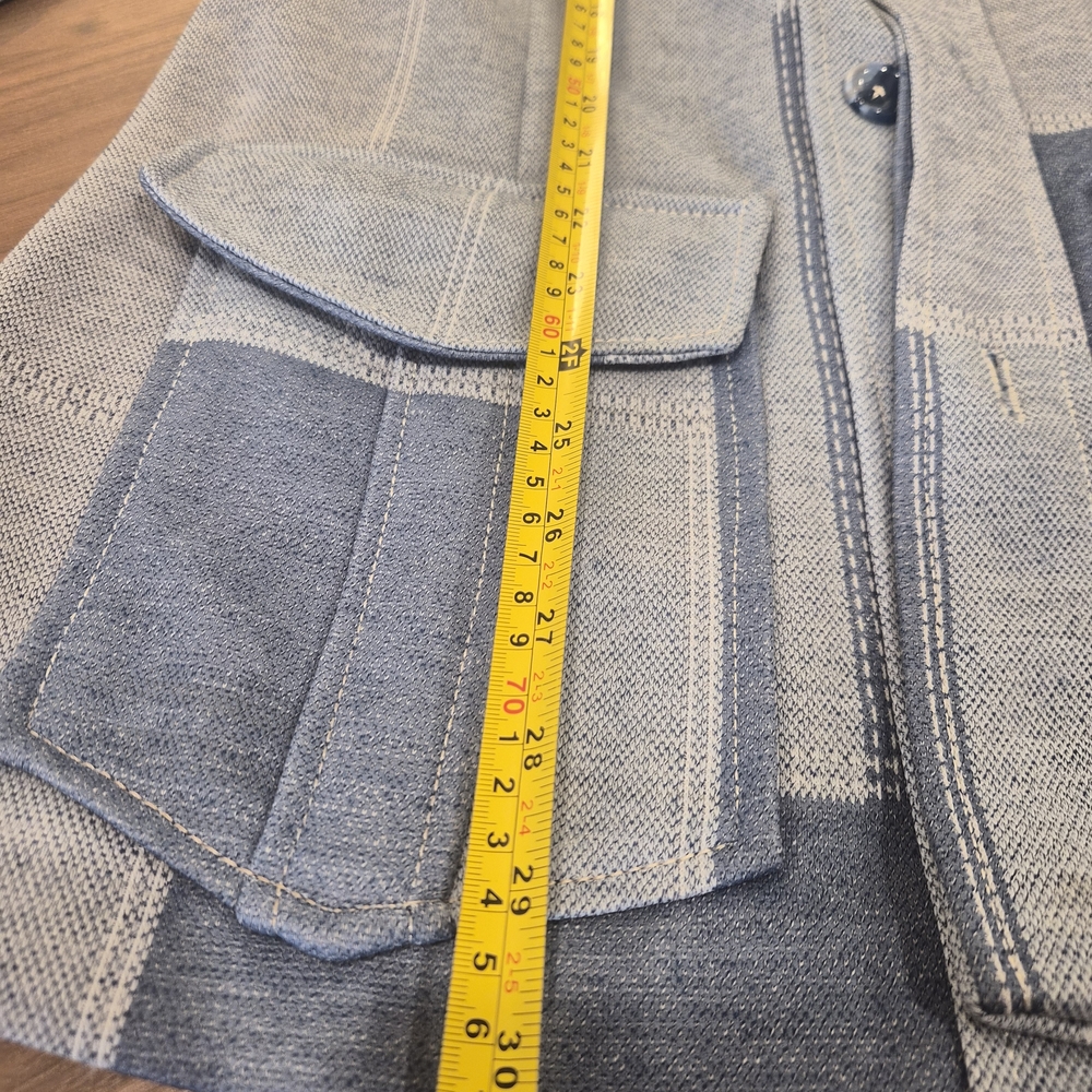 Women's Blue Patchwork Jacket - Picture 6 of 6